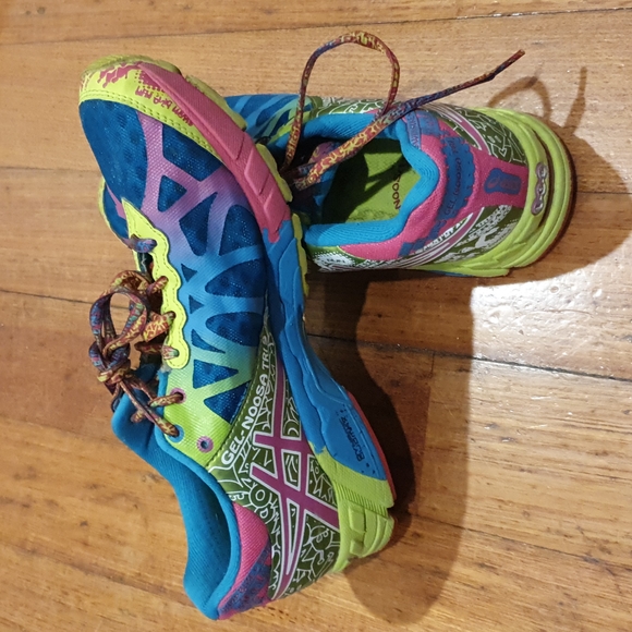 ASICS Gel Noosa Tri 9 Blue Pink Fluro Green Womens Running Shoes Size US 7.5 - Picture 7 of 13